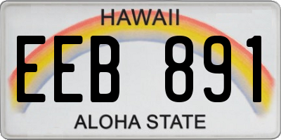 HI license plate EEB891