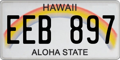 HI license plate EEB897