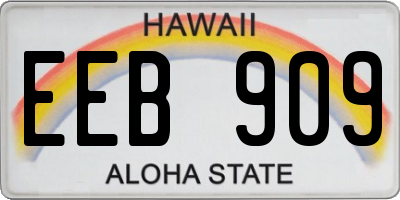 HI license plate EEB909