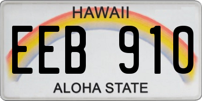 HI license plate EEB910