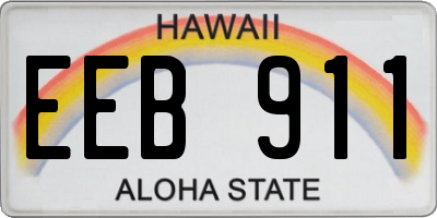 HI license plate EEB911