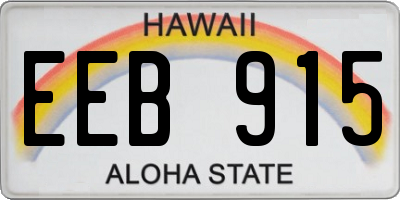HI license plate EEB915