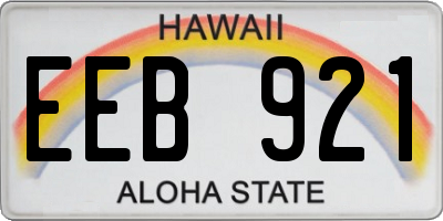HI license plate EEB921