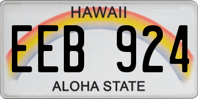 HI license plate EEB924