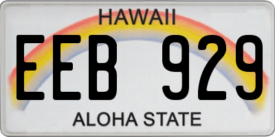 HI license plate EEB929
