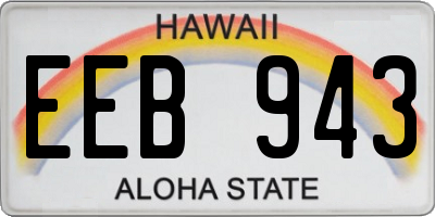 HI license plate EEB943