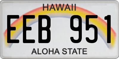 HI license plate EEB951