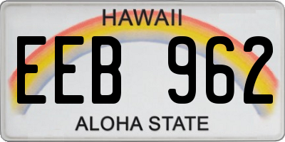 HI license plate EEB962