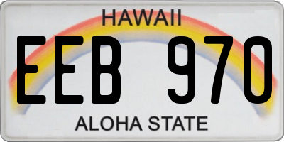 HI license plate EEB970