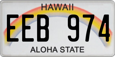HI license plate EEB974