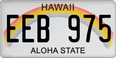 HI license plate EEB975