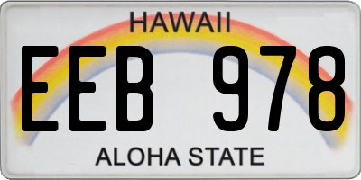 HI license plate EEB978