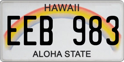 HI license plate EEB983