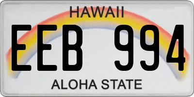 HI license plate EEB994