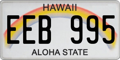 HI license plate EEB995