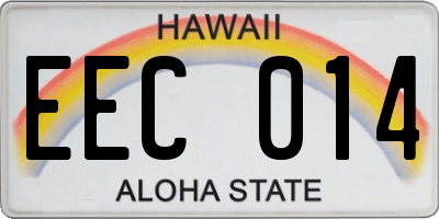 HI license plate EEC014