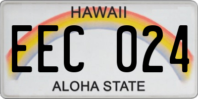 HI license plate EEC024