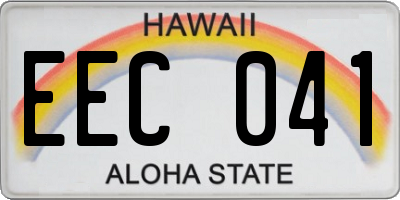 HI license plate EEC041