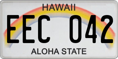HI license plate EEC042