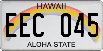 HI license plate EEC045