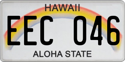 HI license plate EEC046
