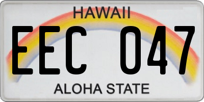 HI license plate EEC047