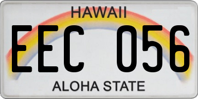 HI license plate EEC056