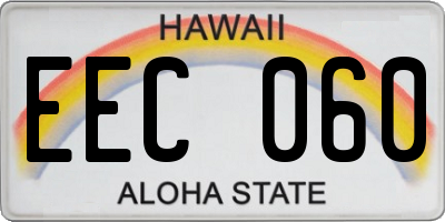 HI license plate EEC060