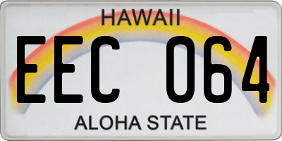 HI license plate EEC064