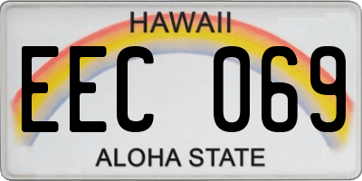HI license plate EEC069