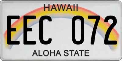 HI license plate EEC072