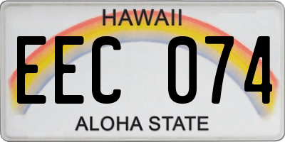 HI license plate EEC074