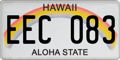 HI license plate EEC083