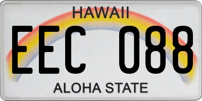 HI license plate EEC088