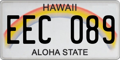 HI license plate EEC089