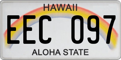 HI license plate EEC097