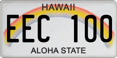 HI license plate EEC100