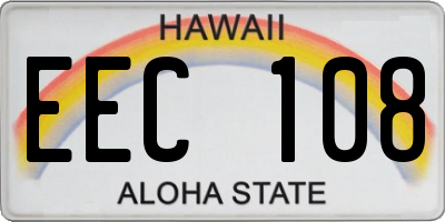 HI license plate EEC108