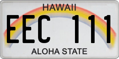 HI license plate EEC111