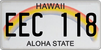 HI license plate EEC118
