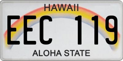HI license plate EEC119