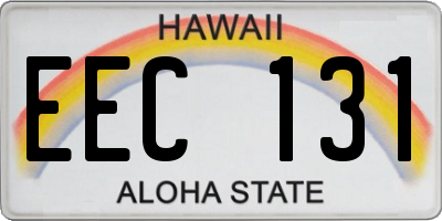 HI license plate EEC131