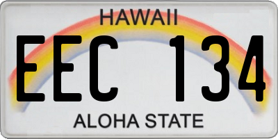 HI license plate EEC134