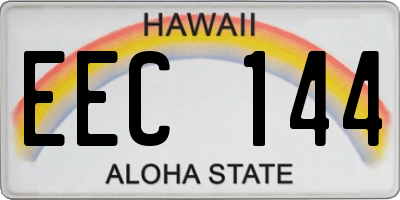HI license plate EEC144