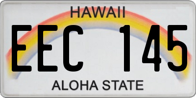 HI license plate EEC145