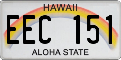 HI license plate EEC151