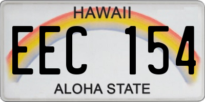 HI license plate EEC154