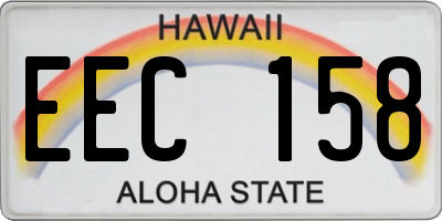 HI license plate EEC158