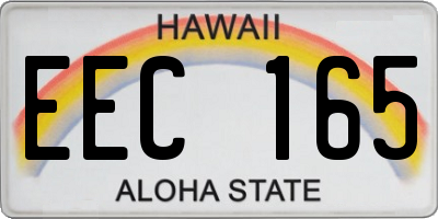 HI license plate EEC165