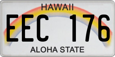 HI license plate EEC176